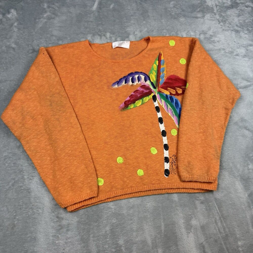 Art to Wear Sweater Hand Painted by Victoria of Bonita Springs Size Medium Large